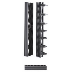Cable Manager, Vertical, 45U Rack, 3.6&quot; Width x 9.7&quot; Depth x 80.5&quot; Height, Plastic/Steel, Black, For CPI Rack System