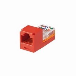 Mini-Com Module, Category 5e, UTP, 8-Position 8-Wire, Universal Wiring, Red, Leadframe Style
