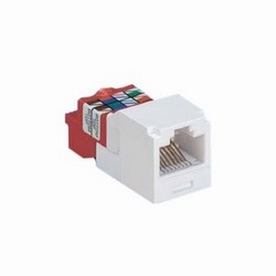 Mini-Com Module, Category 5e, UTP, 8-Position 8-Wire, Universal Wiring, Electric Ivory, T Style