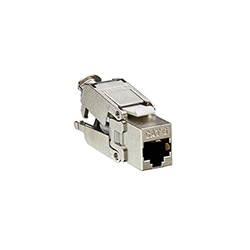 Shielded CAT 6 snap-in jack, T568 A/B 110 Style Termination.