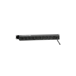 120 Volt 15 Amp Surge Protected, 19 Inch Rack Mount NO Switch and 5-15P Plug, Data Sensitive, 1440 Joules, 330V Impulse Clamping, 12 Feet 14-3 SJT Cord Length, Steel Housing - Black