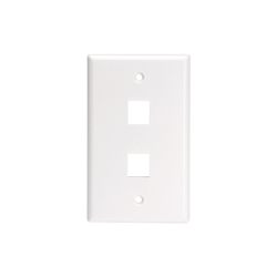 Wall Plate, 2-Port Single-Gang, For Large Connectors, White