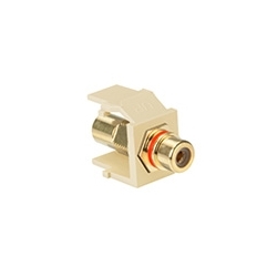 QuickPort RCA, Gold-Plated Connector with Red Stripe, Ivory
