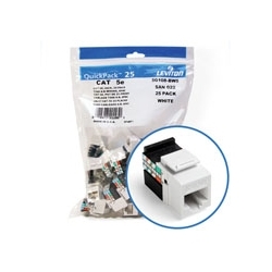 GigaMax 5e QuickPort Connector Quickpack, UTP Category 5e, 110 Style Termination, Universal Wiring, White, Pack of 25