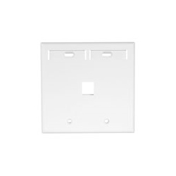 Wall Plate, 1-Port Double-Gang, With ID Windows, White