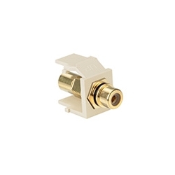 QuickPort RCA, Gold-Plated Connector with Black Stripe, Light Almond