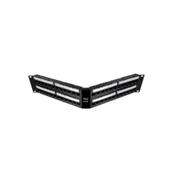Extreme Cat 6A Patch Panel, Angled, 110- Style, 19 In Rack Mount, 48 Port Configured, Black