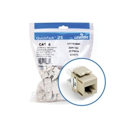 eXtreme 6+ QuickPort Connector Quickpack, Category 6, 25-pack, Ivory