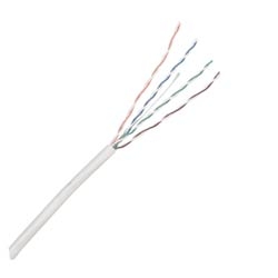 UTP Cable, Plenum, 23 AWG, Cat 6, 4-Pair, 1000&#8217; Length, Solid Bare Copper Conductor, FEP Insulation, Low Smoke PVC Jacket, Red