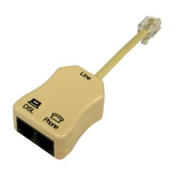 One-line filtered voice device, auxiliary DSL jack, compliant