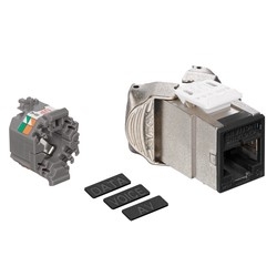 Mod Jack, Atlas-X1, Category 5e Shielded Connector, Black