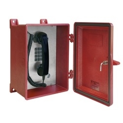 NEMA 4X Red Rugged Analog Telephone is designed for use in extreme weather conditions. They are ideal for use in areas that require a direct water spray (hose-down) for cleaning purposes or where a non-corrosive material is required.