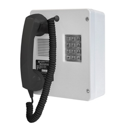 Indoor Rugged Handset Telephone, Analog, Constructed of a High-impact, Anti-corrosive Enclosure Metallic Braille Keypad, Noise Canceling Microphone and Volume Control Handset