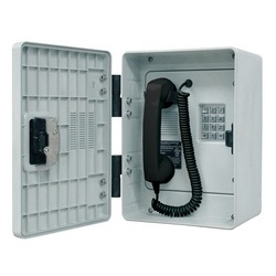 Outdoor Rugged Handset Telephone, Analog, Constructed of a High-Impact, Anti-corrosive Enclosure with Braille Keypad, Noise Canceling Microphone and Volume Control Handset