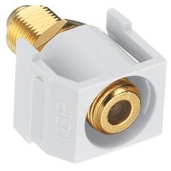 Snap-Fit, Recessed F-Coax Connector, White
