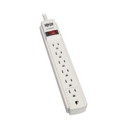 Protect It| 6-Outlet Surge Protector, 15 ft. Cord, 790 Joules, Diagnostic LED, Light Gray Housing