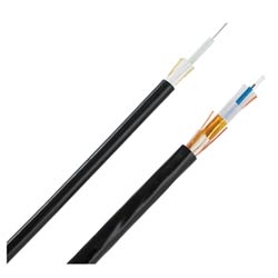 Indoor/Outdoor Central Cable, Riser Rated, All-Dielectric, 12-Fibers, OM4 10 GbE 50/125µm Multimode Fiber, Stranded, Black Jacket