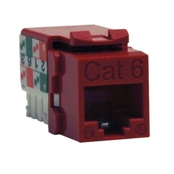 Cat6/Cat5e 110 Style Punch Down Keystone Jack - Red