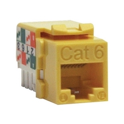 Cat6/Cat5e 110 Style Punch Down Keystone Jack - Yellow
