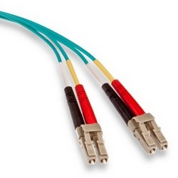 Fiber Patch Cord, 50/125 Laser Optimized Multimode, Duplex, LC to LC, 5 Meters