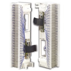 Prewired Block, S66, M Series 4x50, 50 Pair, Front Punch, (2) 25 Pair Male Connectors, S89D Bracket