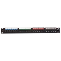 Copper, Patch Panel, HD, Preloaded, UTP, Category 5e, 24 Port, Flat, 1U, Black, without Wire Manager, Bulk Pack