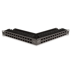 Copper, Patch Panel, ZMAX, with Jacks, UTP, Category 6A, 48 Port, Flat, 1U, Black, Fixed Wire Manager