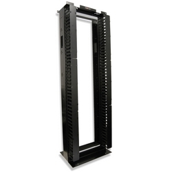 Enhanced Rs Rack System, 7 ft.x19 in., Aluminum, with Vert Wire Managers & Covs, Black