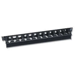 Cable Manager, Single Sided, 2.5 Inch, 1U, Standard Cover, Horizontal, Black