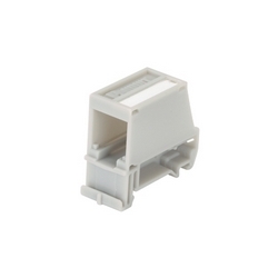 Mini-com DIN Rail Mount Adapter Mounts To Standard 35mm DIN Rail And Accepts Any Single Port Mini-com Module, Black. Includes A Label And Label Cover
