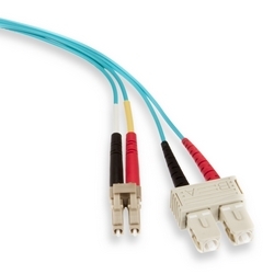 50/125UM Laser Optimized 10G Duplex Riser-rated Cable, SC To LC Connector Multimode, 3 Meter Length