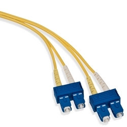 1 MT Fiber Optic Cable Assembly, Single-mode, UPC Polish, SC to SC Connectors, Duplex