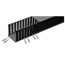 Channel, Slotted Wall, 2&quot; x 2&quot; (50mm x 50mm), 6 FT., Fiber-Duct, Black