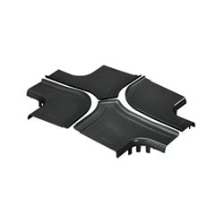 Split Cover, For Four Way Cross Fitting, 12&quot; x 4&quot;, 6&quot; Exits, FiberRunner, Black, Fitting Sold Separately