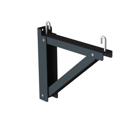 Triangular Support Bracket, Steel,18&quot; Width, Black, Contains: 1 Vertical Wall-Mounting Bracket, 1 Runway Support Channel, 1 Angle Support Channel, 6 Pins, 2 J-Bolts, 2 Hex Nuts, 2 Split Washers