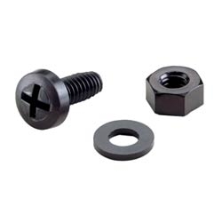 1/4&quot; Plastic Bolts And Hex Nuts Fastens Channel And Fittings Together, 2 x 2 and 4 x 4 Fiber-Duct Accessories, Black, Pack of 50