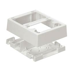 Double Gang Fast Snap Power Rated 2-piece Outlet Box, Electric Ivory