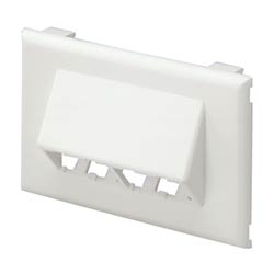 Snap-on Horizontal Sloped Communication Faceplate, 4 Position, Electric Ivory
