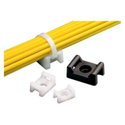Cable Tie Mount, Indoor, up to standard cable ties, .63&quot; (16mm)L x .43&quot; (10.9mm)W, mount with #8 Screw (M4), Nylon 6.6, Pack of 100