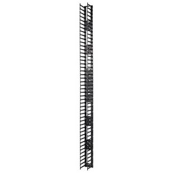 Cable Manager, Vertical, 48U Rack, 3.8&quot; Width x 6.3&quot; Depth x 70&quot; Height, Black, With Installation Guide, Mounting Hardware, Cable Retainer with Snap Hinge