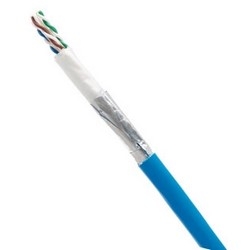 Unshielded Twisted Pair Cable, Cat 6A, 4-Pair, CMR, 23 AWG, 0.285&quot; Diameter x 1000&#8217; Length, Copper Conductor, PVC Jacket, Blue