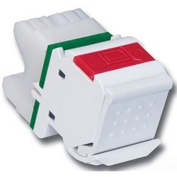 Copper, Outlet, MAX, UTP, Category 6, RJ45, Angled, White, Punch down, T568A/B, with Door
