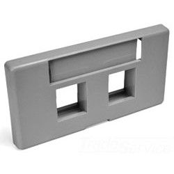 QuickPort Modular Furniture Faceplate, 2-Port, Grey, Compatible with Steelcase, Haworth, HON, and Others, Compatible with Herman Miller when G1189A Reducer (from Herman Miller) is used.