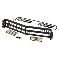 Patch Panel, Angled, Unloaded, 48-Port, 2RU, 19&quot; W x 3.5&quot; H