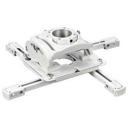 Universal Projector Mount, Ceiling, 4.436&quot; Height, 3 Degree Roll/20 Degree Pitch/360 Degree Yaw Adjustment, White, 50 Lb Load, With A-Keyed Locking