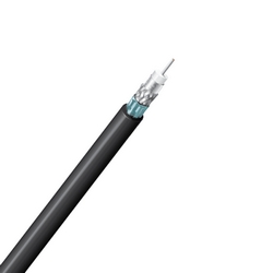 12 GHz, 4K UHD Precision Video Cable, 75 Ohm 16 AWG Solid 0.051&quot; Silver-Plated Copper Conductor, Polyethylene Insulation, Tinned Copper Braid Shield (95% Coverage) Plus Beldfoil With Shorting Fold, Black PVC Jacket.