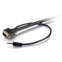 Select VGA + 3.5mm A/V Cable, M/M, 3ft L, Black Finish