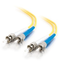 4m ST-ST 9/125 OS2 Duplex Single-Mode PVC Fiber Optic Cable - Yellow