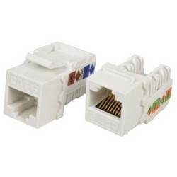 UTP Jack, Cat 6, T568A/B Wiring, 26 to 22 AWG Solid, 24 to 22 AWG Stranded, 1.5A, 550 Megahertz, High Impact Flame Retardant Plastic Housing, Blue