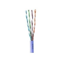 UTP Cable, Plenum, Cat 6, 4-Pair, 8-Conductor, 0.2&quot; Cable Outer Diameter, Copper Conductor, White Jacket